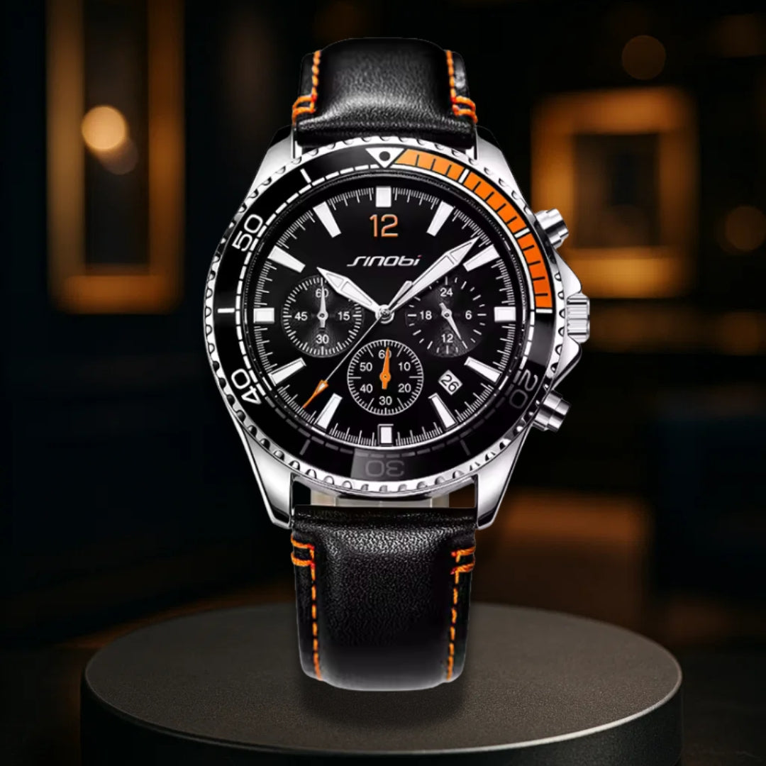 Men’s Quartz Chronograph Leather Watch