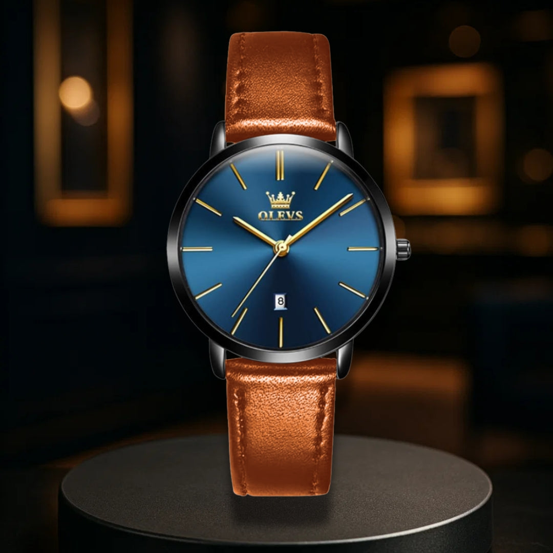 Cruise Leather Date Watch