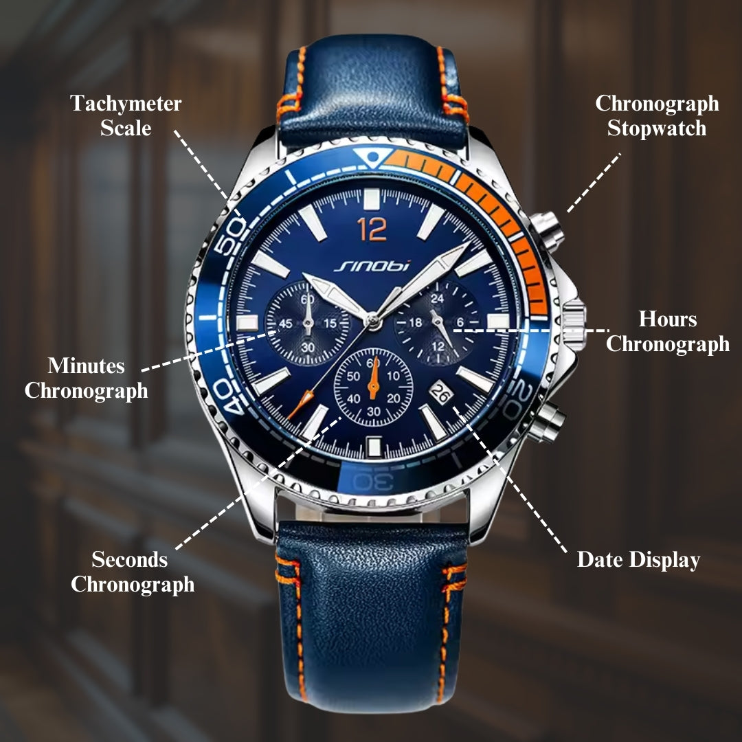Men’s Quartz Chronograph Leather Watch