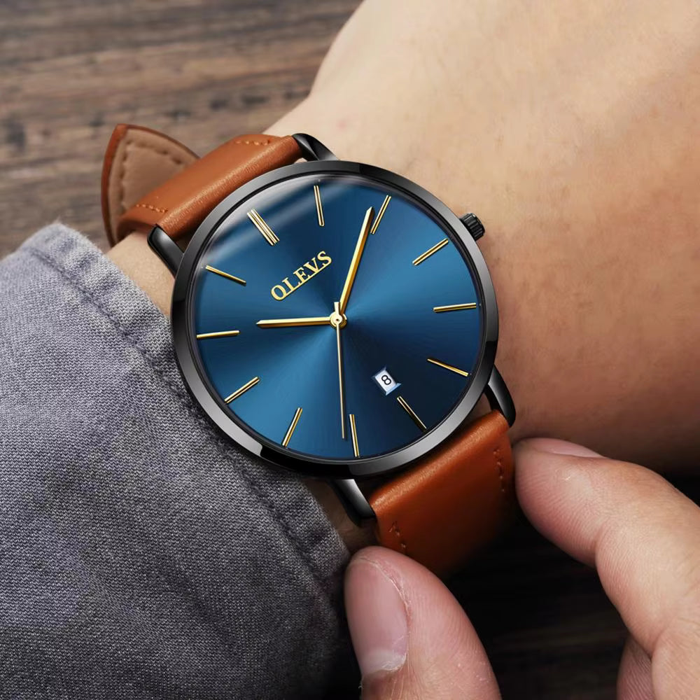 Cruise Leather Date Watch
