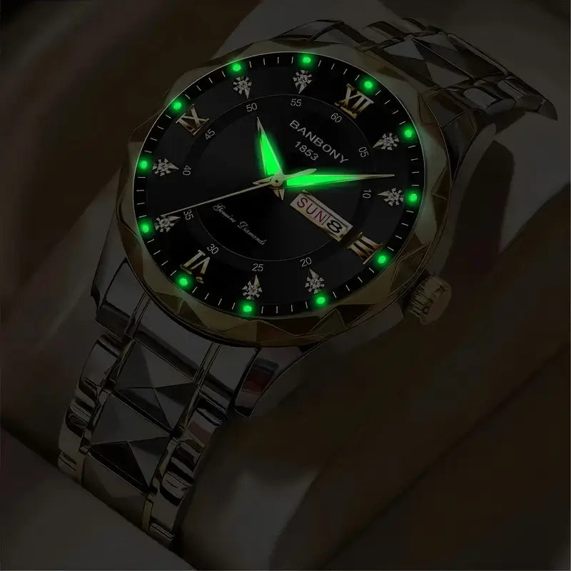 Stainless Steel Band Multifunction Watch