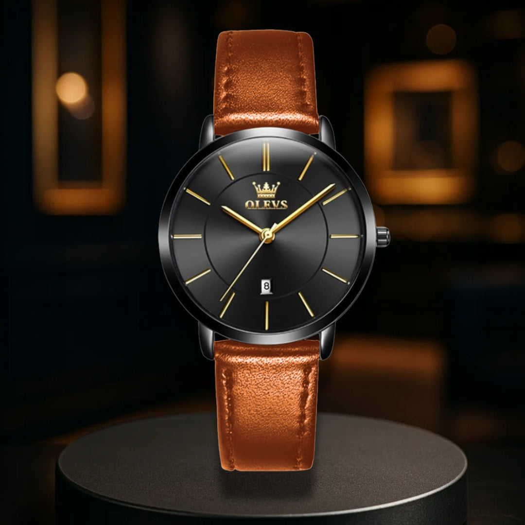 Cruise Leather Date Watch