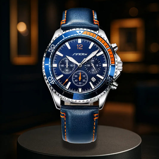 Men’s Quartz Chronograph Leather Watch
