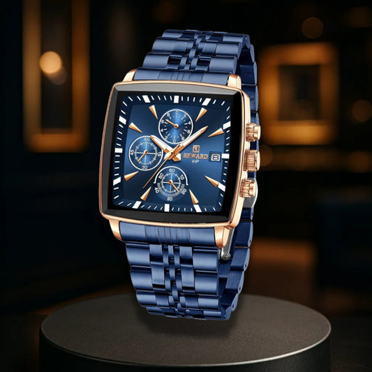 Men's Rectangular Luxury Quartz Wristwatch