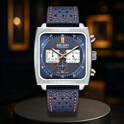 Silver Square Chronograph Watch