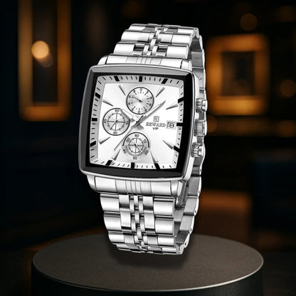 Men's Rectangular Luxury Quartz Wristwatch