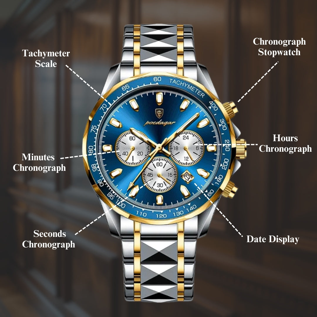 Sleek Sports Dial Statement Chrono Watch
