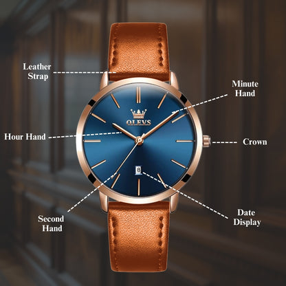 Cruise Leather Date Watch