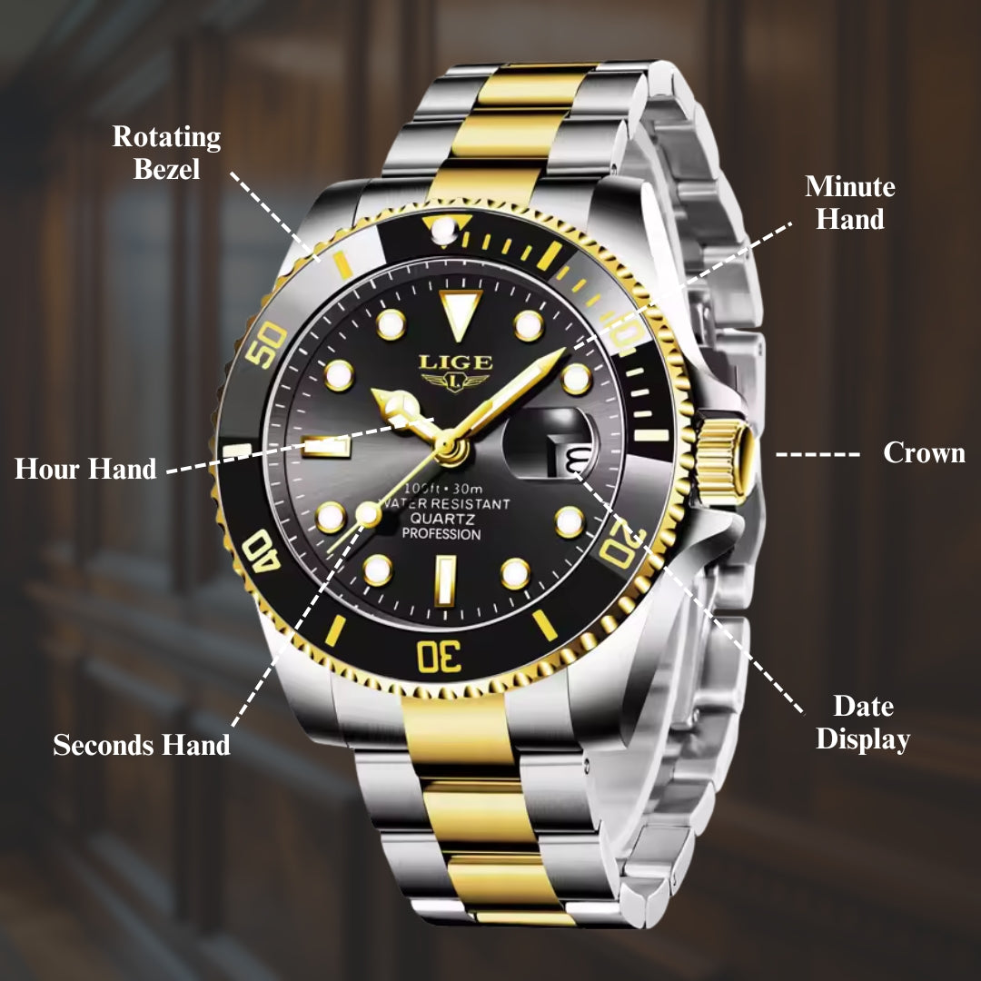 Luxury Diver Men’s Quartz Watch