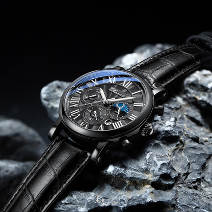 Luxury Leather Chronograph Watch