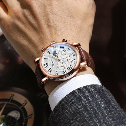 Luxury Leather Chronograph Watch