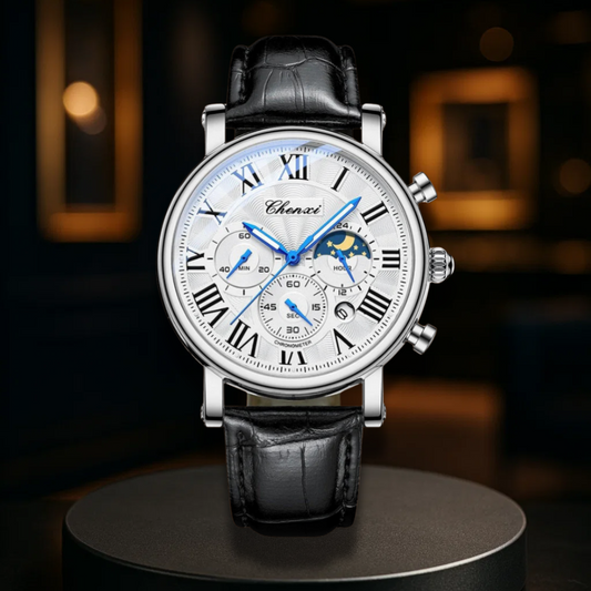 Luxury Leather Chronograph Watch