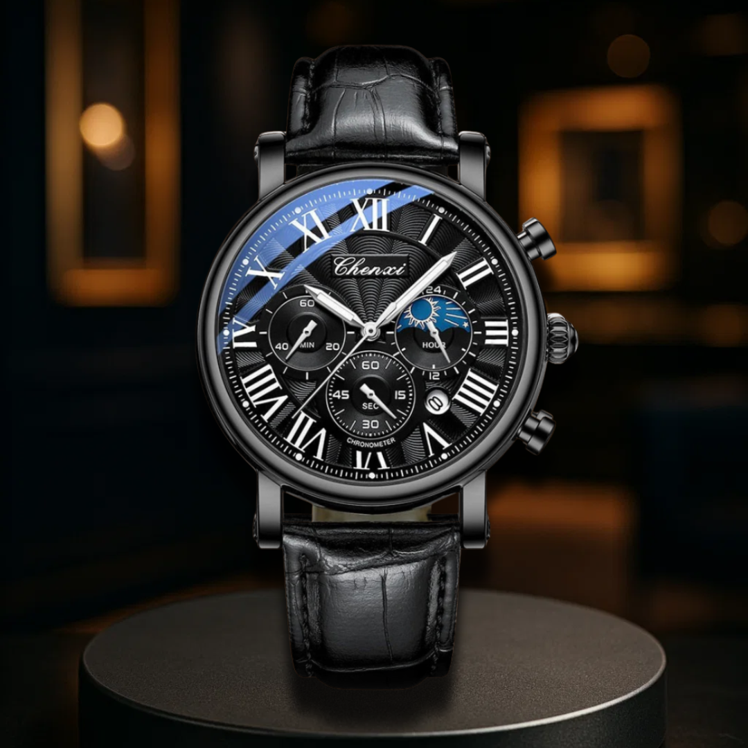 Luxury Leather Chronograph Watch