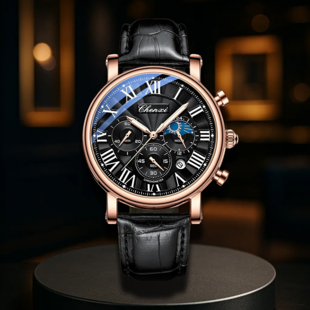 Luxury Leather Chronograph Watch