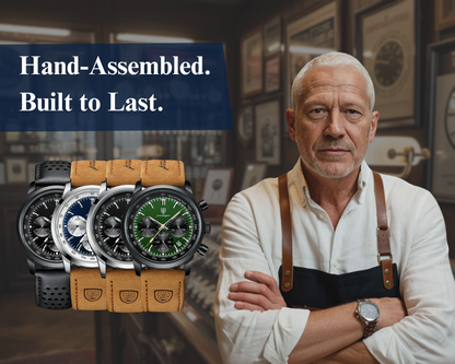 Luminous Leather Chronograph Watch