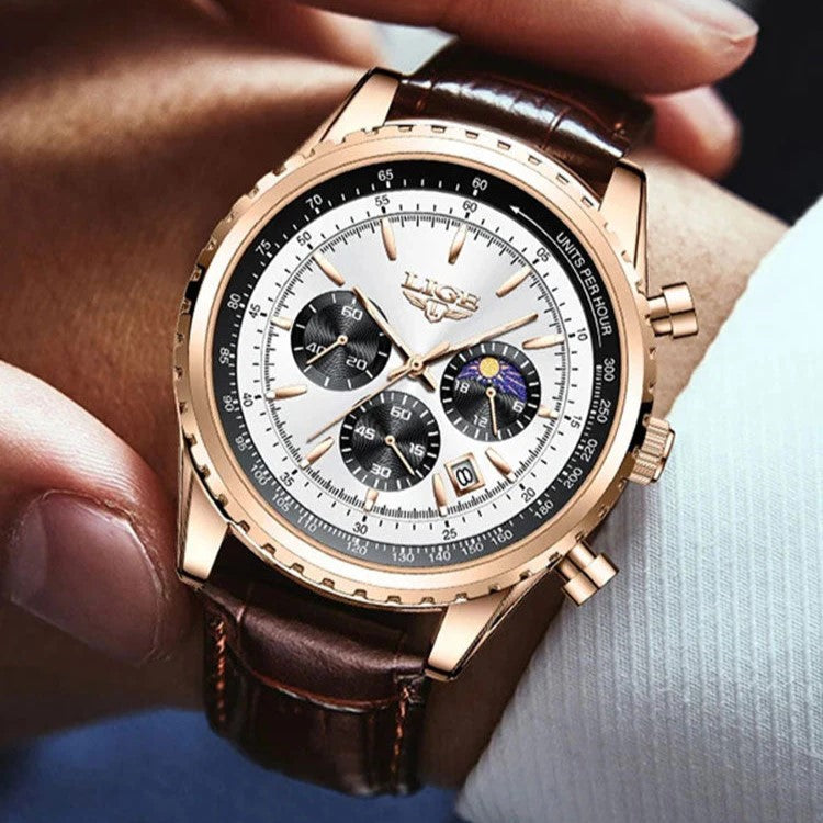 Elegant Chronograph Moon Phase Watch