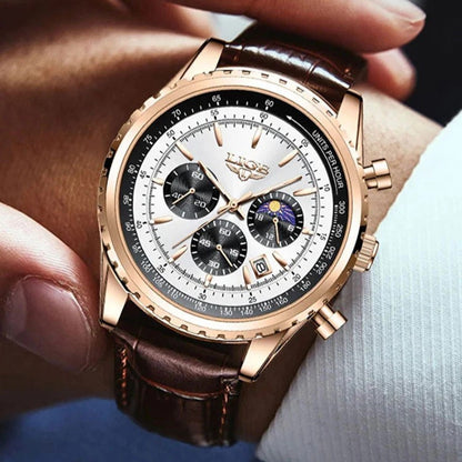 Elegant Chronograph Moon Phase Watch