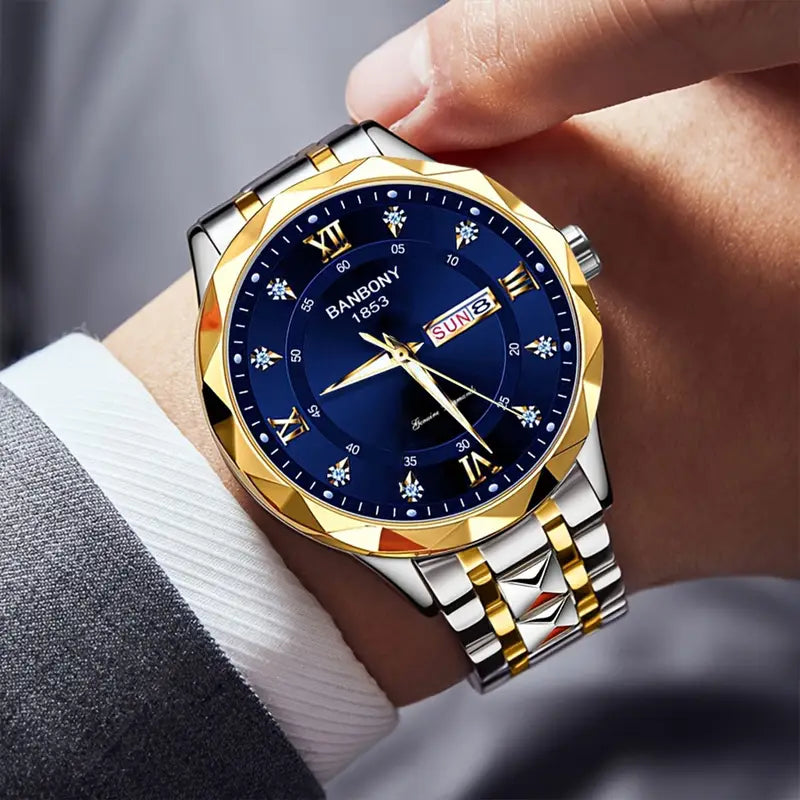 Stainless Steel Band Multifunction Watch
