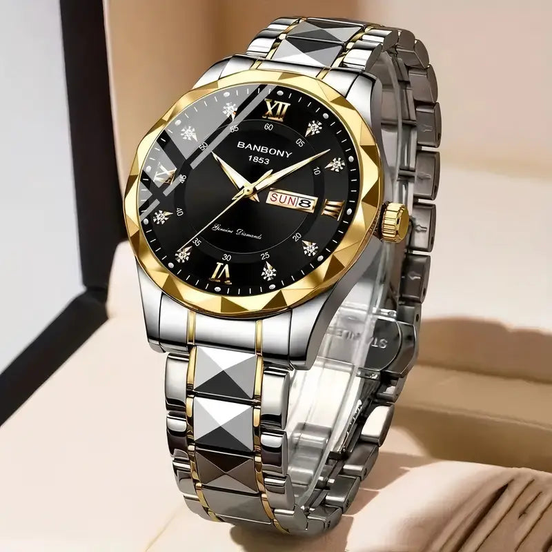 Stainless Steel Band Multifunction Watch