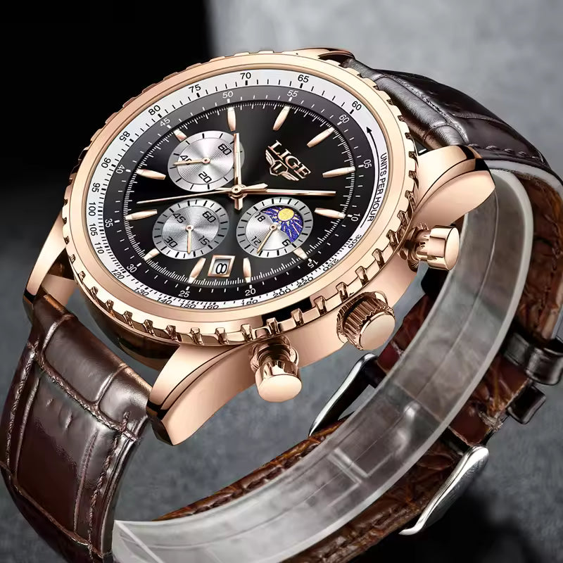 Elegant Chronograph Moon Phase Watch
