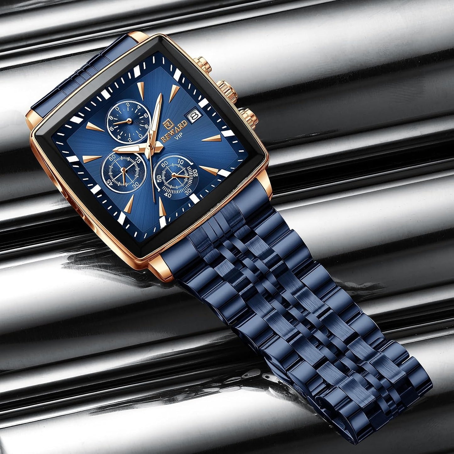 Men's Rectangular Luxury Quartz Wristwatch