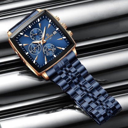 Men's Rectangular Luxury Quartz Wristwatch