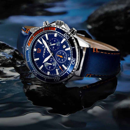 Men’s Quartz Chronograph Leather Watch