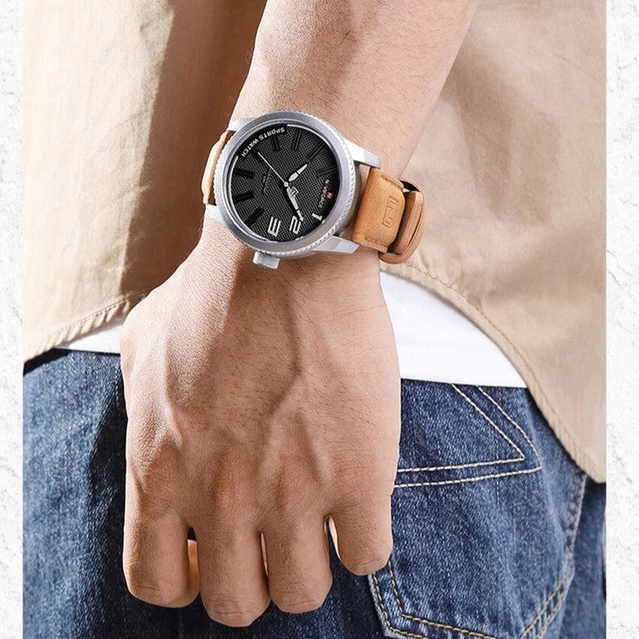 Military Sporty Shockproof Leather Watch